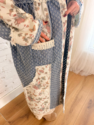 Bloom Denim Crochet Duster