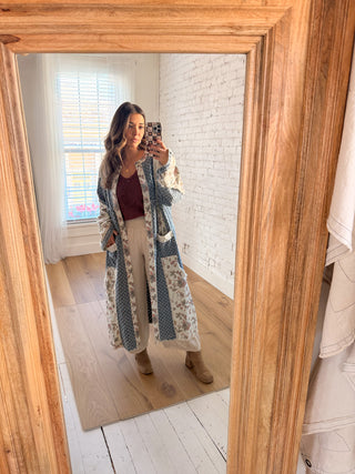 Bloom Denim Crochet Duster