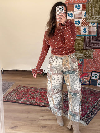 Maize Polka Dot Long Sleeve Top