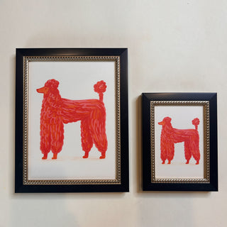 Red Poodle Framed Wall Art