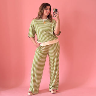 Green Striped Lounge Pants + Top