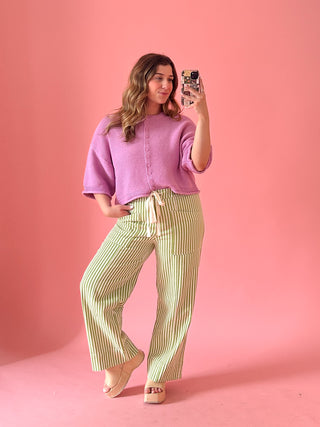 Lime Striped Cargo Pants