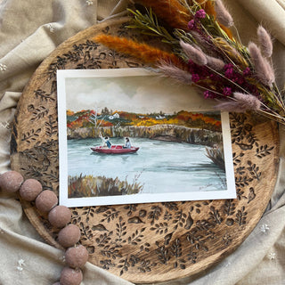 Artisan Print - Autumn Rowboat Pond