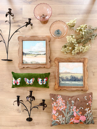 Faux Lace Flower Stem - White