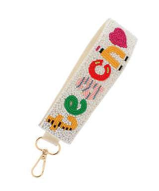 Teach Beaded Strap Keychain