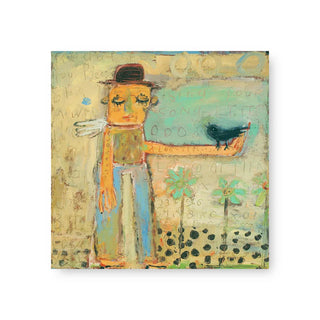 Man With Bird Art Tile