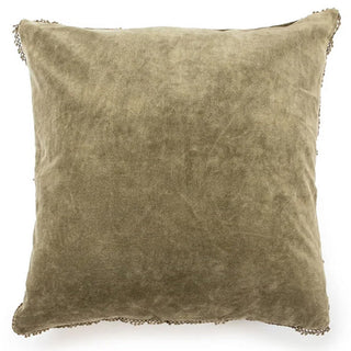 22" Moss Velvet Pillow with Down Insert