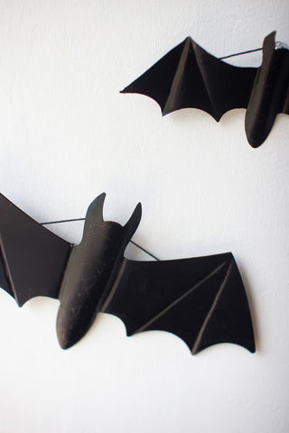 Black Bats In Flight Wall Art Set