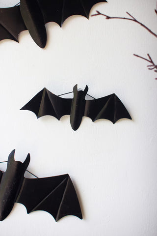 Black Bats In Flight Wall Art Set