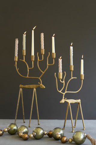 Set of Two Brass Deer Candelabra *online exclusive*
