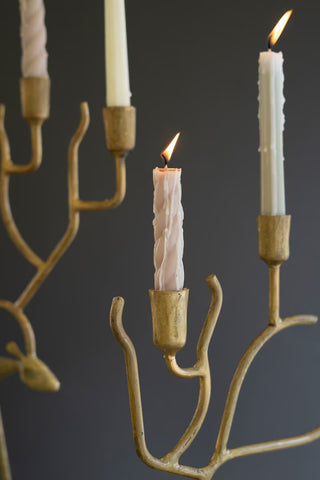 Set of Two Brass Deer Candelabra *online exclusive*