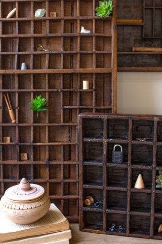 CANNOT SHIP | Antique Wooden Printers Tray (Pack Up Only)