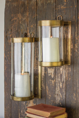 Harlow Glass and Brass Wall Hurricane *online exclusive*