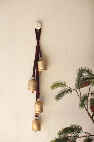 28" Yuletide Bells on Red Velvet
