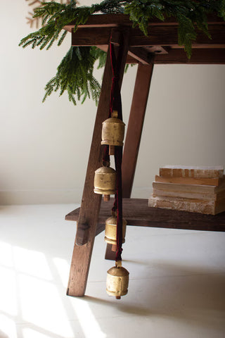 28" Yuletide Bells on Red Velvet