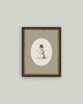 Oval Snowman Framed Wall Art