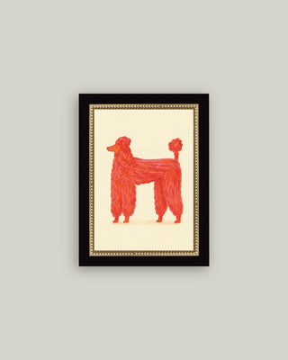 Red Poodle Framed Wall Art