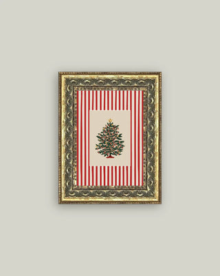 Peppermint Stripe Tree Framed Wall Art