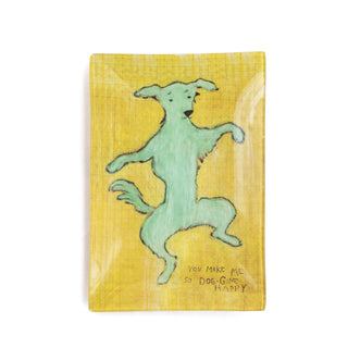 Dancing Dog Decoupage Plate