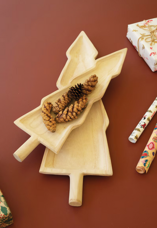 Oversized Wooden Christmas Tree Tray