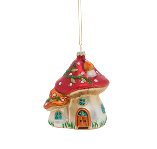 Mushroom House Ornament