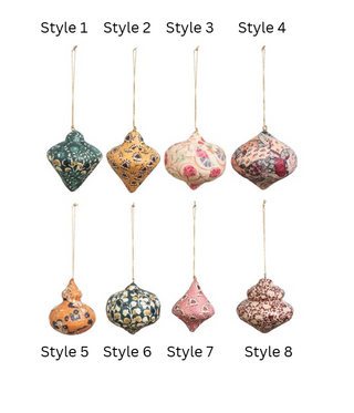 Paper Mache Block Printed Ornament