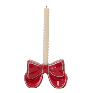 Red Bow Taper Holder