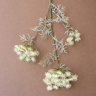 Faux Lace Flower Stem - White