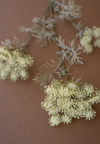 Faux Lace Flower Stem - White