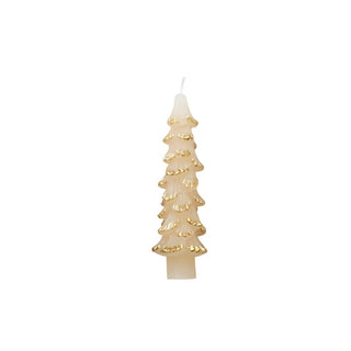 Gold Flocked Tree Shaped Taper Single (more colors)