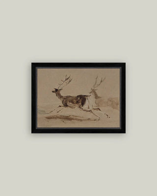 Two Stags Running Framed Wall Art