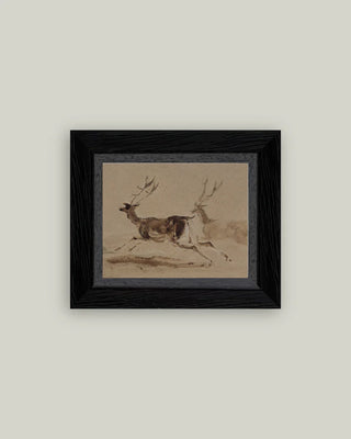 Two Stags Running Framed Wall Art