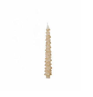 Gold Flocked Tree Shaped Taper Single (more colors)