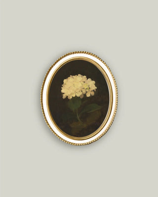 White Hydrangea Oval Framed Wall Art