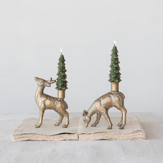 Deer Cast Iron Taper Holder Single