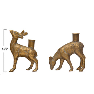 Deer Cast Iron Taper Holder Single