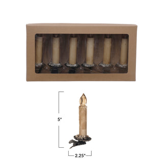 Clip On Antique LED Candle Set