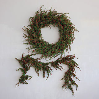 Faux Cypress Wreath with Red Berries *Online Exclusive*