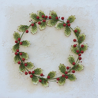 Heirloom Holly Metal Wreath *online exclusive*