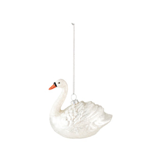 Glass Swan Ornament