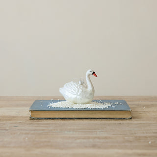 Glass Swan Ornament