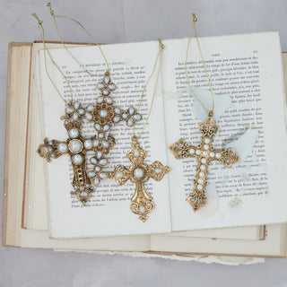 Pewter Cross Ornament - Single