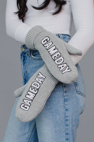 Gray & White Game Day Mittens