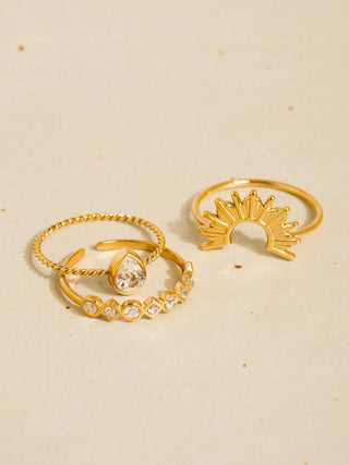 Sun Rays Layered Ring