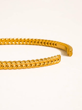 Collins 18K Gold Textured Bangle Bracelet