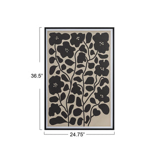 Black Floral Framed Wall Art *online exclusive*