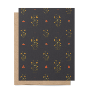 Marigold Boteh Blank Greeting Card