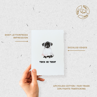 Trick or Treat Ghost Doggie Card + Envelope | Mini Print