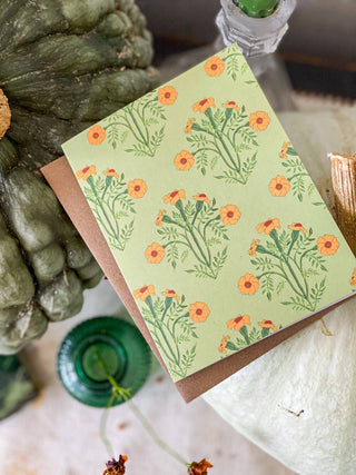 French Marigold Blank Greeting Card