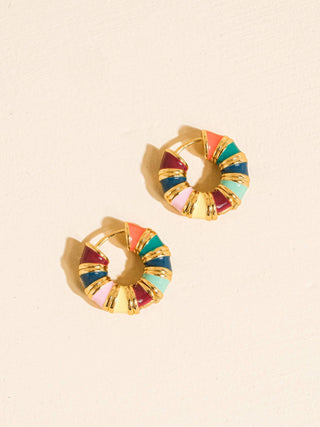 Color Play 18K Gold + Enamel Hoop Earrings